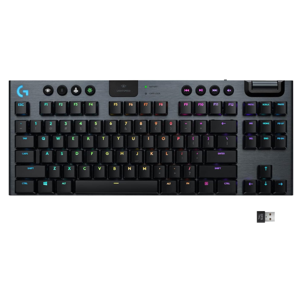 Logitech G915 TKL – Melhor teclado gamer sem fio com switches mecânicos de baixo perfil e tecnologia LIGHTSPEED.